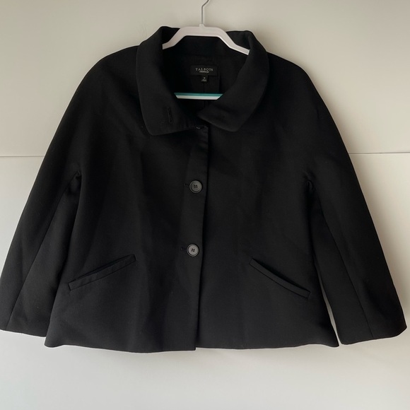 Talbots Women's Plus Size Black Blazer Jacket Coat Wool Blend Jacket, Sz 14 - Picture 6 of 16